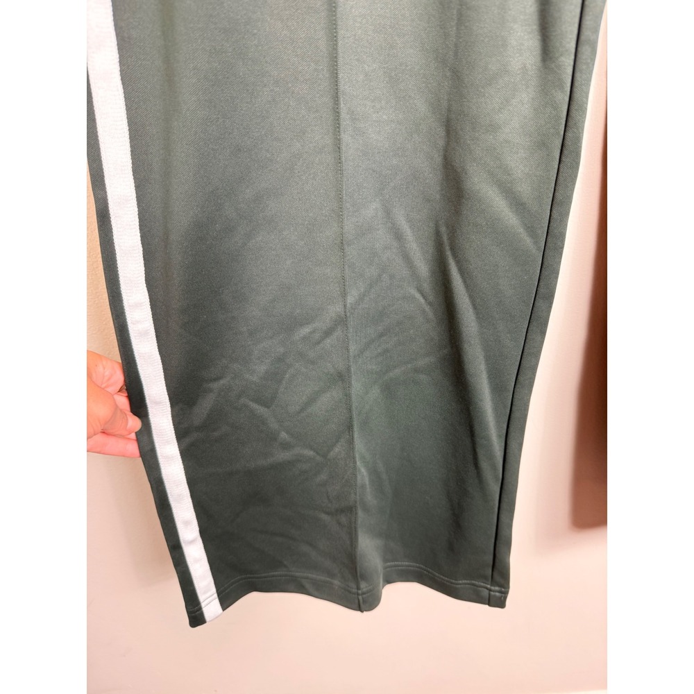 Athleta Tempo Mid Rise Wide Leg Track Pant Elm Green Sporty Side Stripe Med Tall - Picture 11 of 11